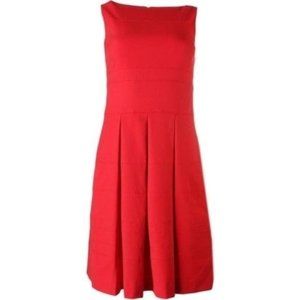 Lauren Ralph Lauren Coral Women's Seamed Pleated Dress Pink Plus size 16 Fit Fla
